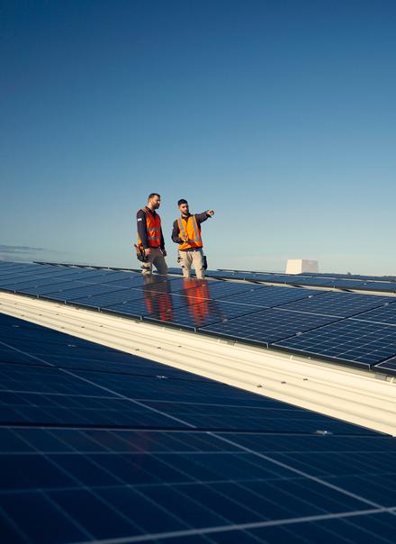 Solar panels at Oakdale South Industrial Estate